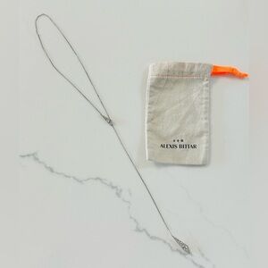 Alexis Bittar Lariat Silver Pendant Necklace